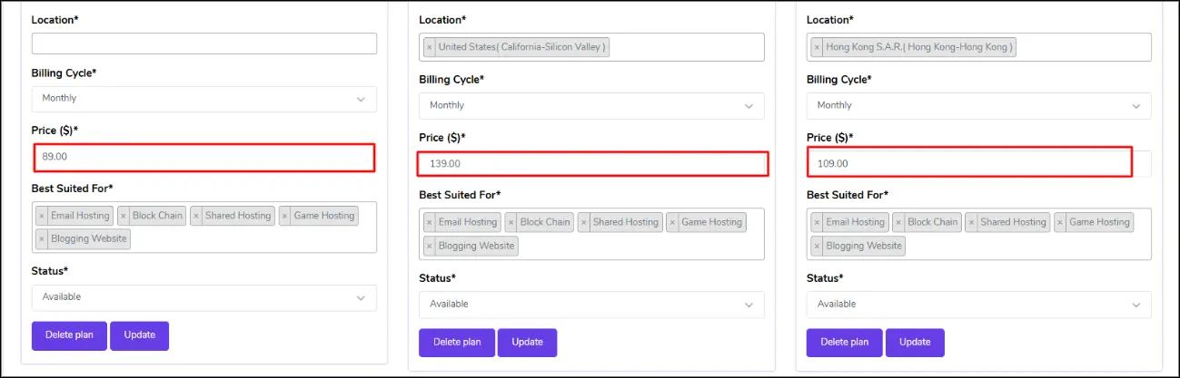 Hosting Plan & Pricing 